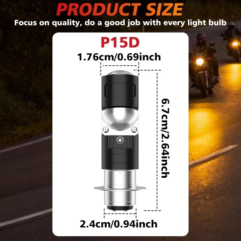 P15D T19 Motorcycle Headlight Led Bulbs 6000K Plug And Play Low Beam For Mio I 125 Motorbike Scooter
