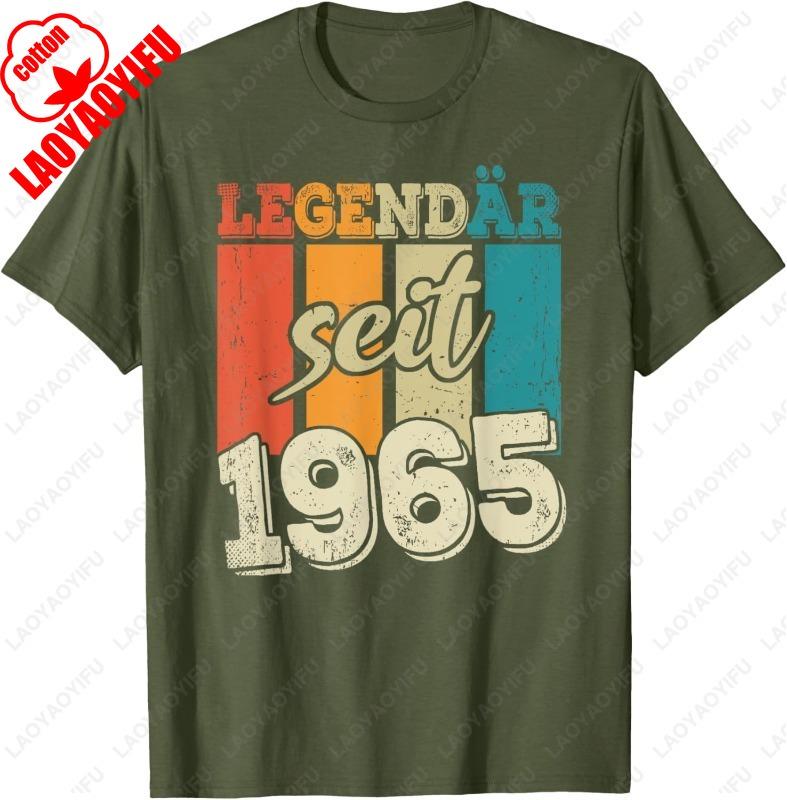 Legendary Seit 1965 60th Birthday Gift TShirt Comfortable Graphic Tshirts Trending Cotton Unisex Summer Breathable Shortsleev