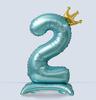 Large Number One Foil Balloon with Inflatable Base and Crown Decoration Suitable for Birthday Party Celebration Event Decoration Indoor Outdoor Use