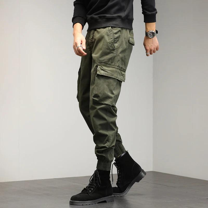 Men's Multi-Pocket Military Green Casual Overalls - Year-Round Style 2023
