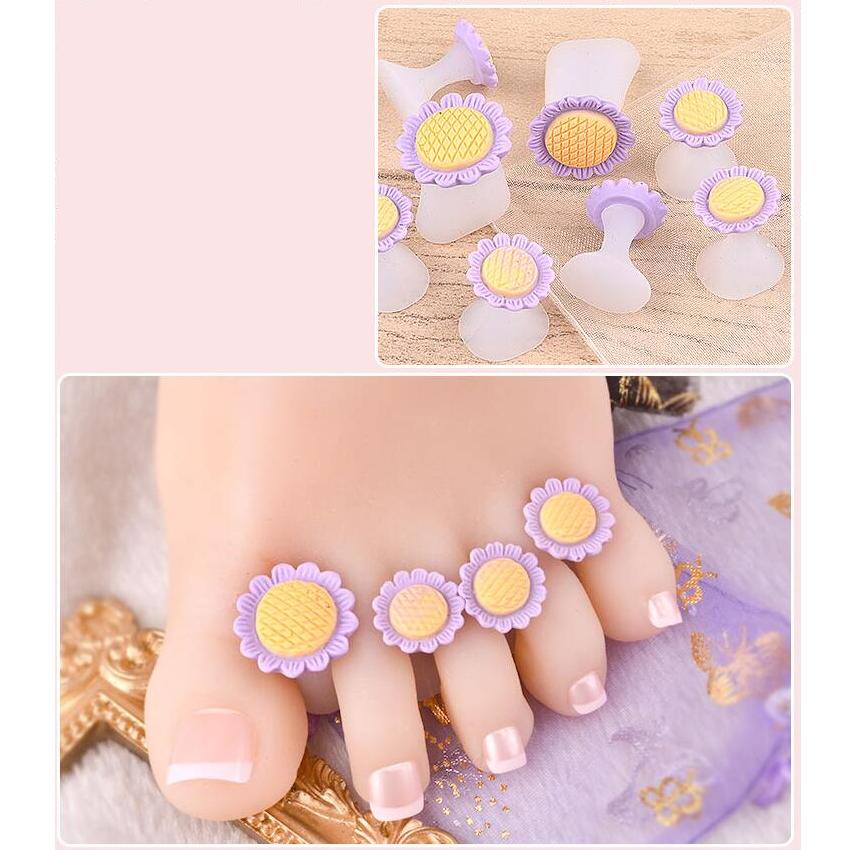 

8 шт./упак. мягкий силиконовый разделитель пальцев ног инструмент для дизайна ногтей Дейзи Стразы в форме сердца