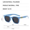 New Retro High-end Niche Square Frame Concave Shape Fashionable Silicone Polarized Children's Sunglasses 23046