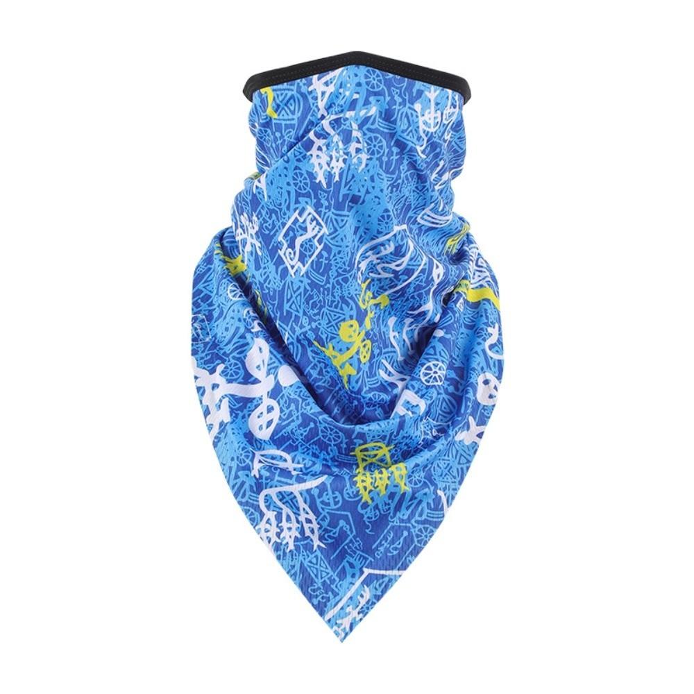 Sun Protection Ice Silk Face Mask Breathable UV Protection Mask  for Women Men синий