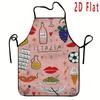 1pc Italian Style Hand-Painted Pattern Apron, Fashionable for Home Workwear Cooking Kitchen Apron Durable BBQ Apron Reusable Kitchen Items for Home Wo