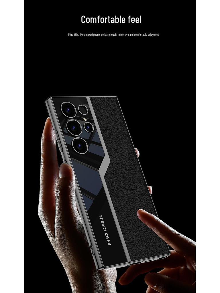 Samsung S23 Ultra Supercar Plated Leather Phone Case - Ultra-thin Design