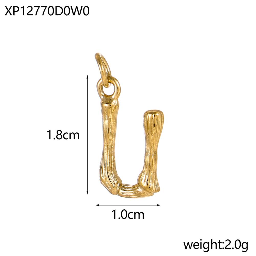 CARLIDANA Letter Charm Waterproof Stainless Steel Accessories DIY Jewelry Bamboo Knot Necklace Bracelet Alphabet Pendant