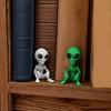 3D Printed Alien Statue, Sci-Fi UFO Alien Sculpture, Funny Sitting Alien Figurine, Creative Ornament for Home Office Desktop Shelf Workstation