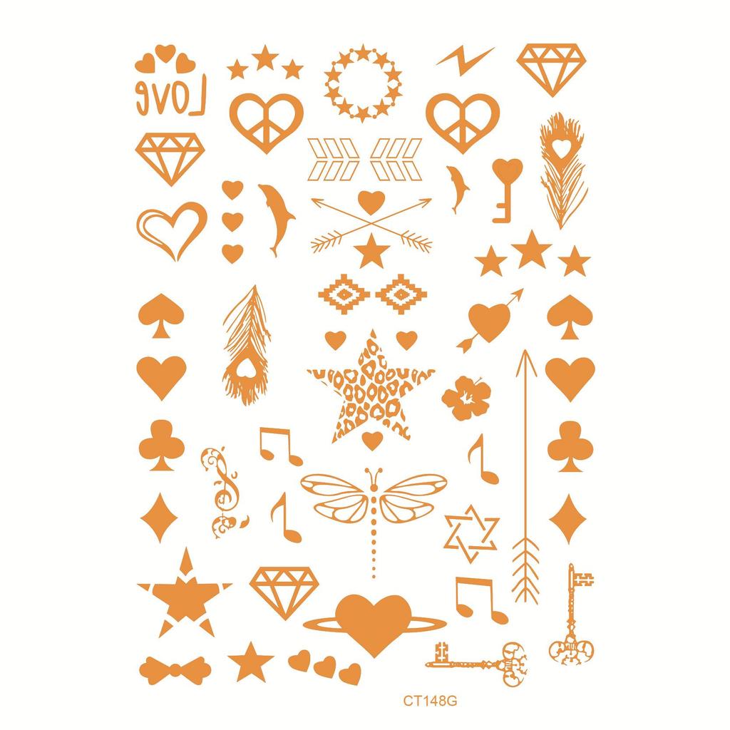 Metal Lace Waterproof Temporary Tattoo Stickers