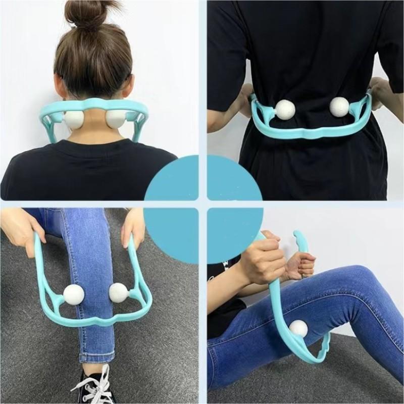 Manual Cervical Massager for Neck and Neck Clamp, Multifunctional Shoulder and Neck Unblocking Device, Roller Press