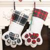 Craft Holiday Hanging Paw Shaped Fireplace Ornaments Christmas Stockings Decoration Pet Supplies