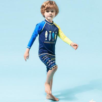 Boys' Shark Three-Piece Long Sleeve Sun Protection Swimsuit Set