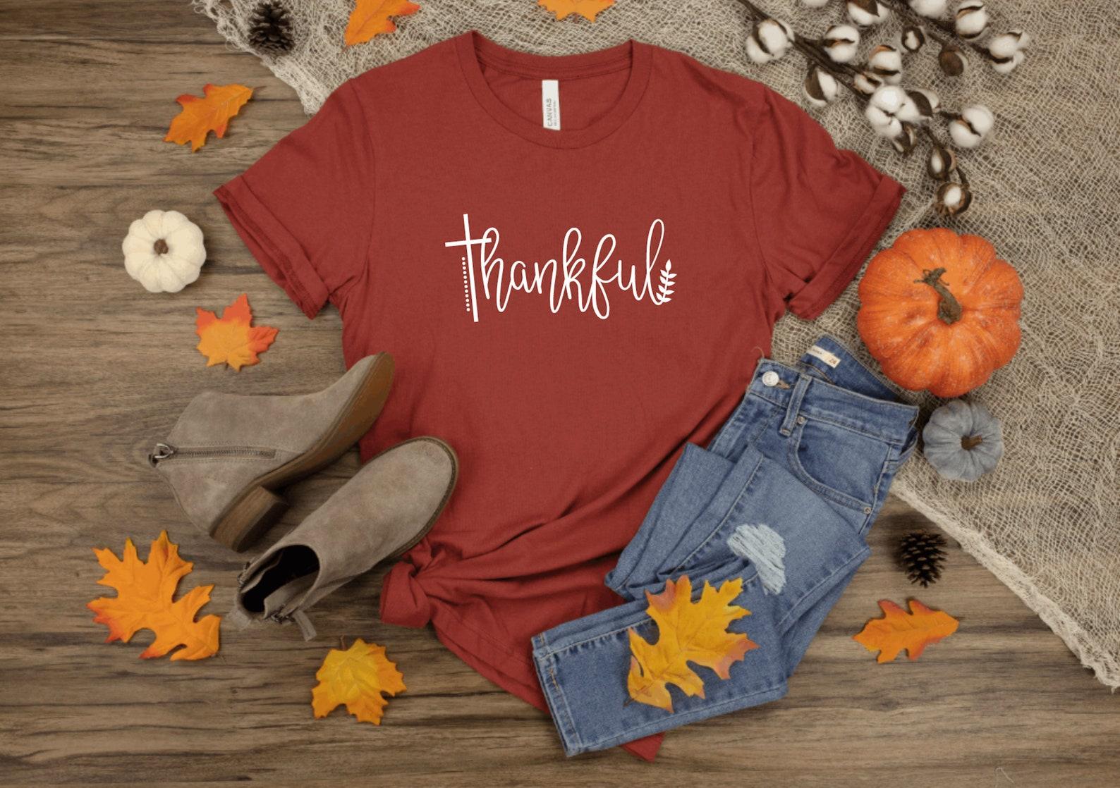 Thankful Unisex Graphic T-Shirt, Short Sleeve, Fall, Autumn 3XL