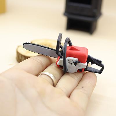Miniature Chainsaw 1/12 Scale Realistic PLA Model Dollhouse Furniture Imaginative Play Hobbyist Dollhouse Accessory
