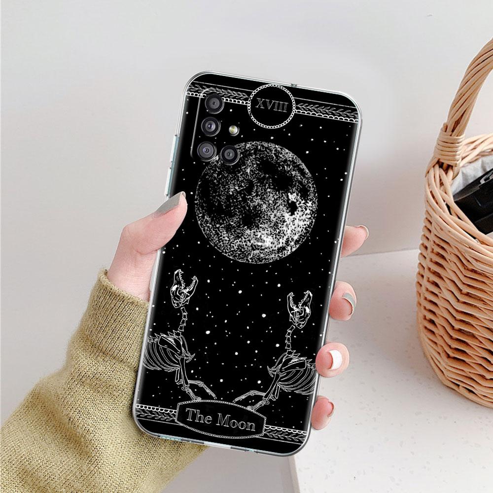 Mond Tarot Totem Fall Für Samsung Galaxy A51 A21s A52 A71 A12 A31 A41 A32 A02s M31 A11 A72 M51 M30s transparent Telefon Abdeckung Volle