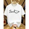 Women's Man Round Neck T-shirt Summer Casual Short Sleeved Top Street Fashion Women's Tops