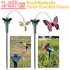 Solar Powered Flying Wobble Solar Flying Bird Butterfly Artificial Fake Hummingbird Dancing Fluttering Butterflies Garden Decor
