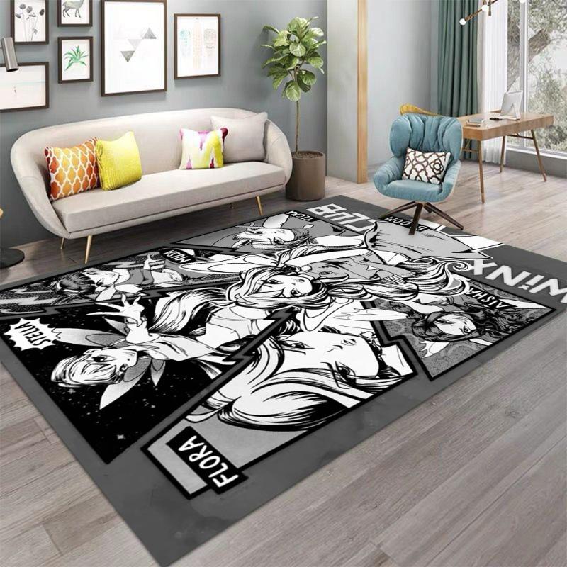 Niedlicher Cartoon-Teppich Faltbarer Abstrakter Bereichsteppich für Wohnzimmer und Schlafzimmer Vintage-inspirierter Raum Rote Matte Poster Heimdekoration