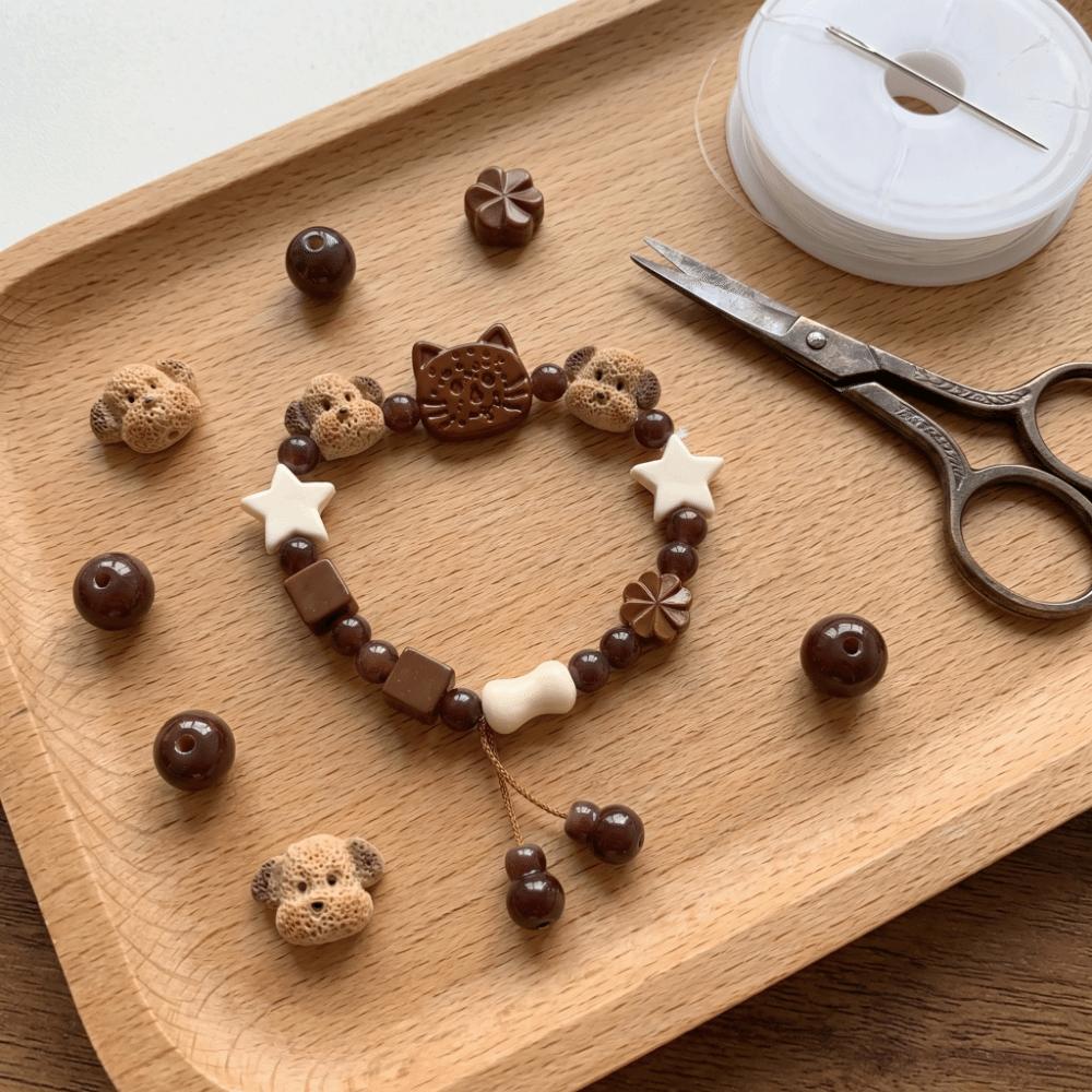 Star Cat Beads Bracelet Cute Biscuit Bear Bracelet Creative Friendship Bracelet Hand Accessory