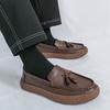 New Men Business Loafers American One-foot Casual Comfortable and Fashionable Brand Leather Shoes Size 38-44 Men Shoes