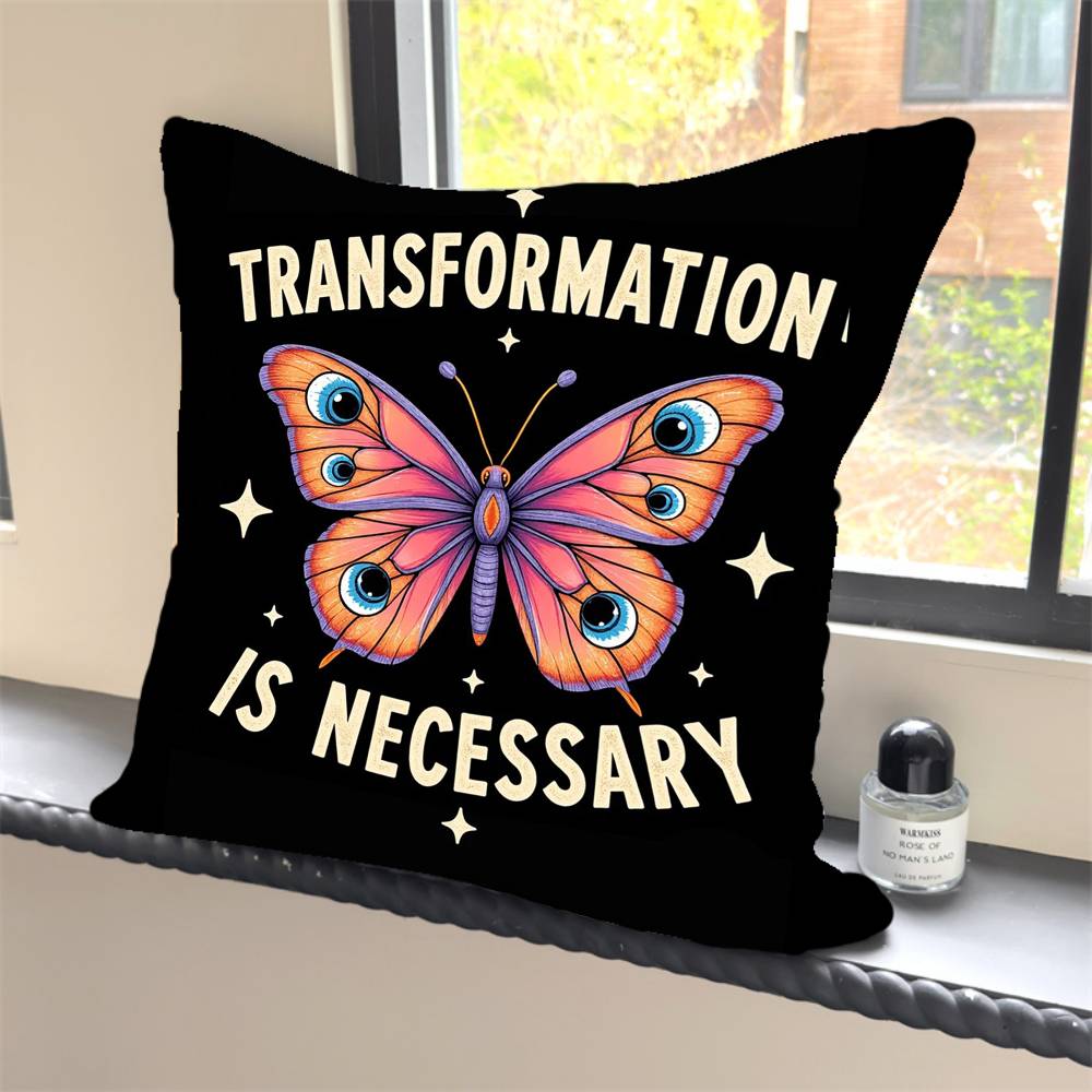 1PC Luxury Pink Cute Butterfly Pillow Case Square  Bedroom Sofa Leisure Comfort Cushion Car Home Decoration Pillowcase 40x40