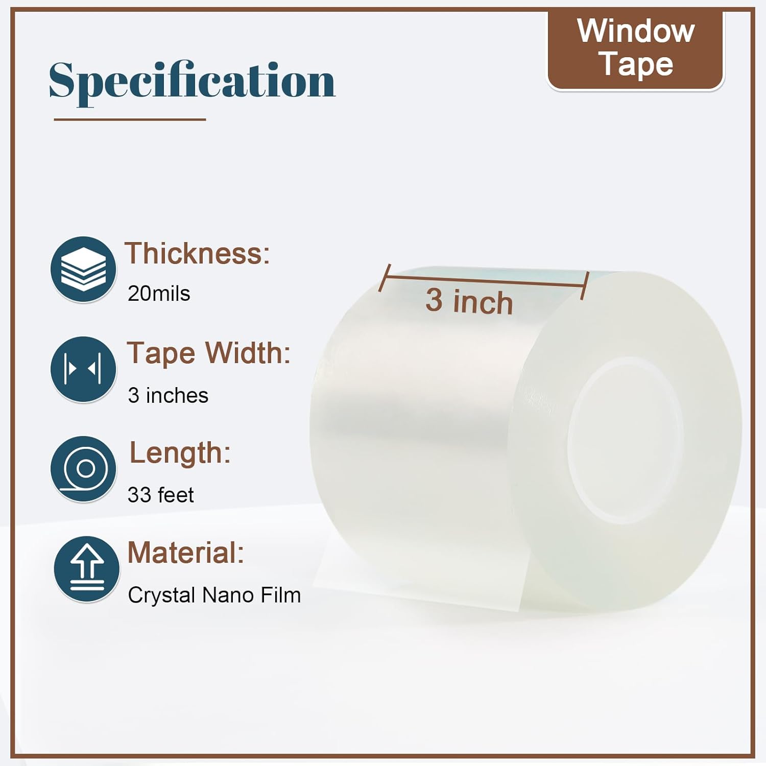 Window Sealing Tape Transparent Insulation Waterproof Nano Draft Isolation Tape for Window and Bathroom Shower Glass Side Gaps