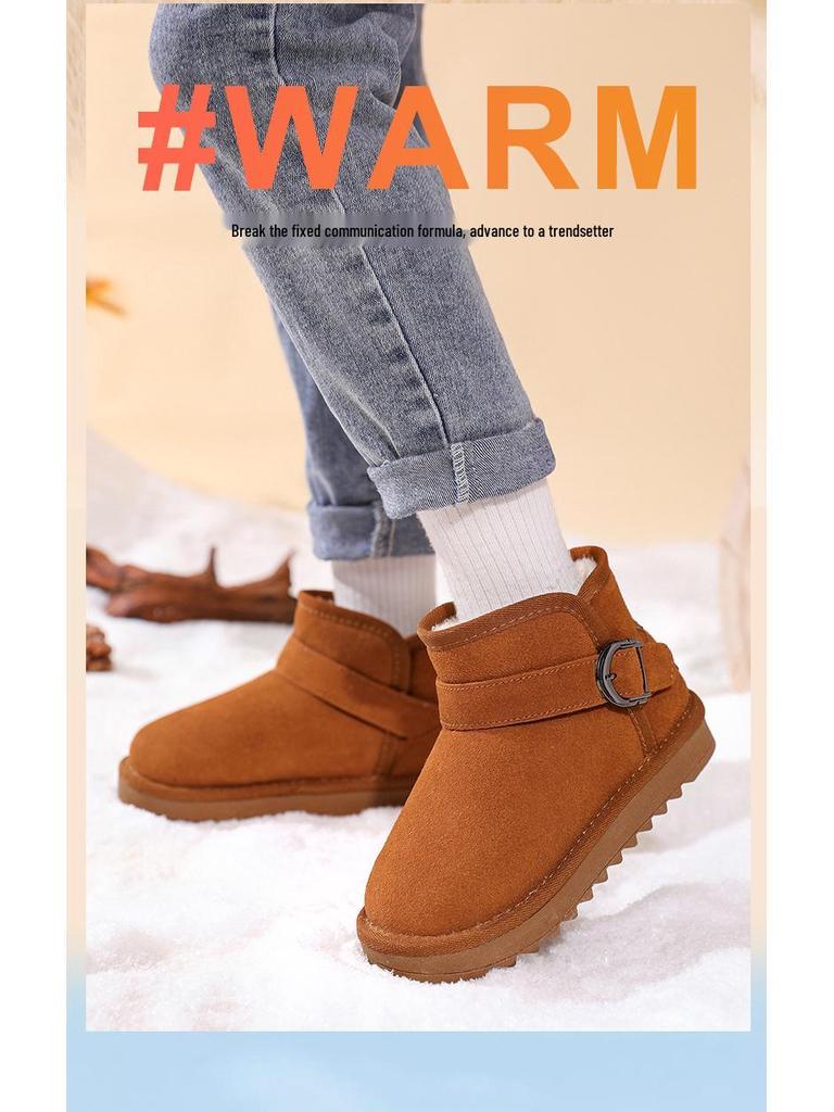 2025 Winter Children's Slip-On Snow Boots, Plus Velvet, Thickened, Soft Sole - Boys & Girls