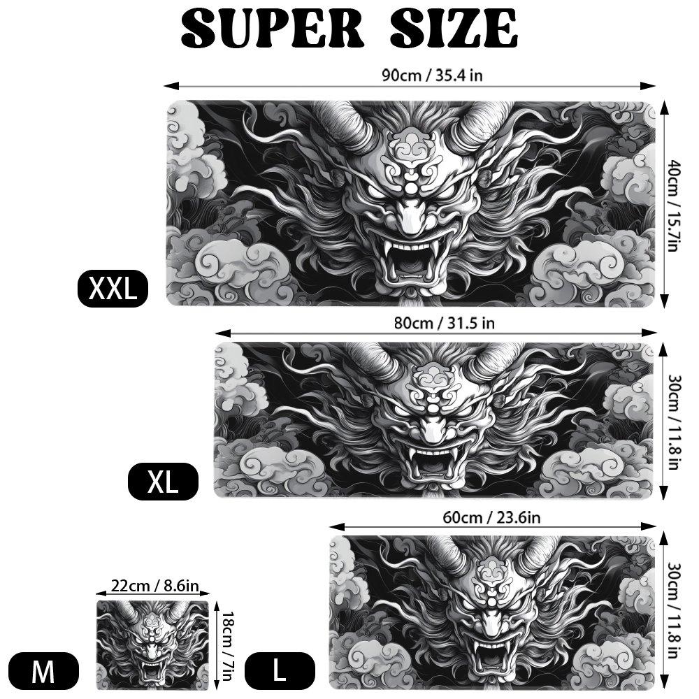 Mythic Ghoast Gaming Mouse Pad with Spiral Horns and Fangs Desk Mat XXL Extended Office Mousepad for Gaming Desktop accessories
