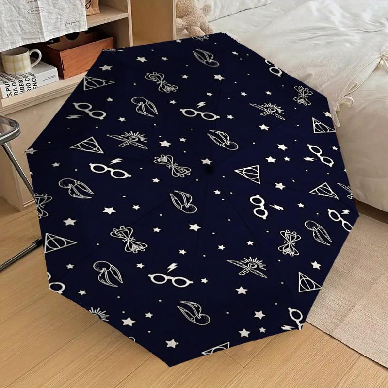 1PC Glasses Stars Umbrella-8-Rib Reinforced, Automatic Open, Lightweight & Durable, Cute Fashion Accessory for Outdoor, D2669