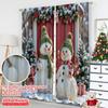 2pcs 2D Flat Printing Merry Christmas Popular Curtains Snowmen Christmas Door Gifts 100% Polyester Fabric Without Electricity