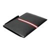 Bally Red And White Striped Minimalist Business Casual Logo Commuter Leather Wallet Clutch Regular Men Wallets Black 6232052