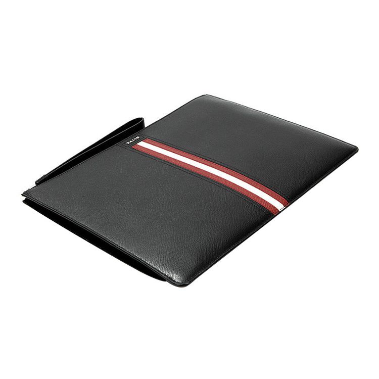 Bally Red And White Striped Minimalist Business Casual Logo Commuter Leather Wallet Clutch Regular Men Wallets Black 6232052