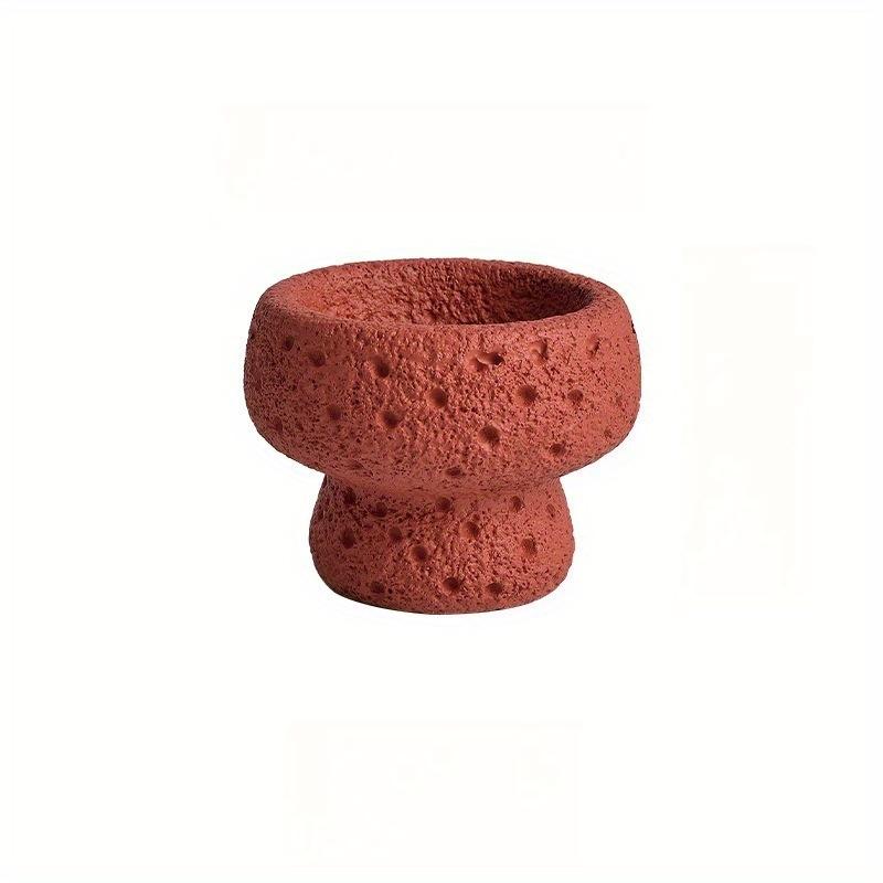 

1Pc Outdoor Home Aromatherapy Simple Ornaments Ceramic Candle Cup, Suitable for Outdoor Courtyard Patio Garden Home Holiday Party Decoration 9.5*7cm Volcanic Red