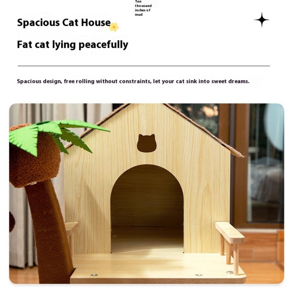 Kokospalmeninsel Katzenklettergerüst Katzennest Integrierte Katzenvilla Kleine Wohnung nimmt keine Fläche ein Universelles Katzenspielzeug für alle Jahreszeiten