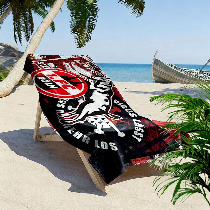 1. FC Cologne Print Beach Towel, Large Soft Quick Dry Towel for Beach Camping Swimming