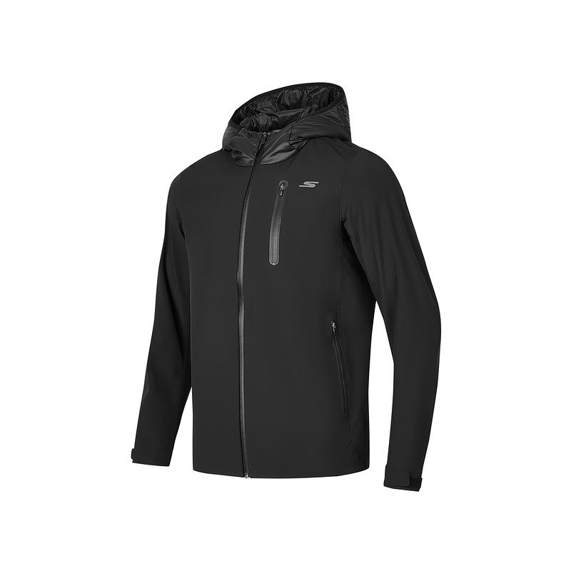 Skechers Comfortable Soft Hooded Casual Jacket Men jackets Carbon-Black P424M210-0018 L