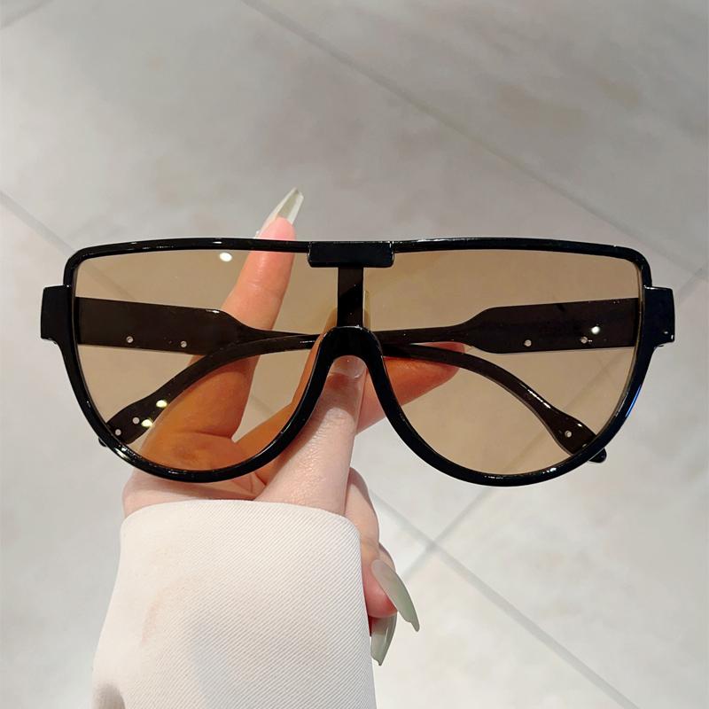 Semi-round Sunglasses Women Fashion Oversized Monoblock Casual Shades Ins Trendy Design Korean Style Outdoor Sun Glasses