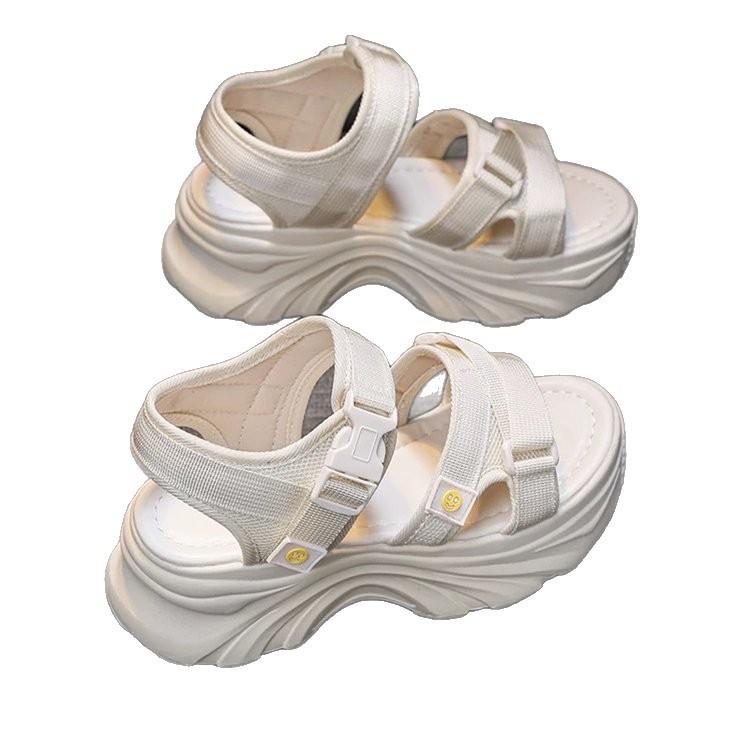 Sandals Women's Outer Wear 2025 New Summer Heightening Thick-soled Muffin Versatile Leisure Sports Popular Roman Cool Slippers