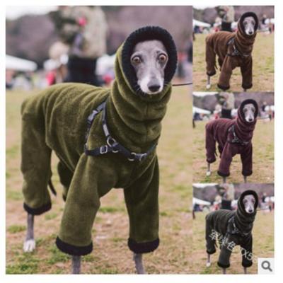 Ropa para perros, chaqueta acolchada de algodón con empalme grueso de franela de doble cara, cuello alto, Color sólido de felpa cálida para mascotas