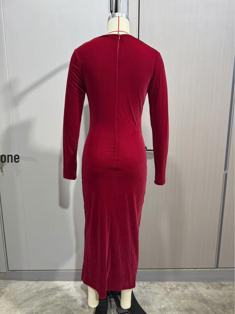 Spring 2025 European and American Women's Fashion High Waist Slimming Evening Dress