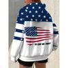 Women's Full Zip American Flag Hooded Sweatshirt