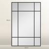 Wall Mirror, Decorative Mirror with Metal Frame, Black Stripes, Multi-Layer Glass, 90W X 2D X 60H Cm