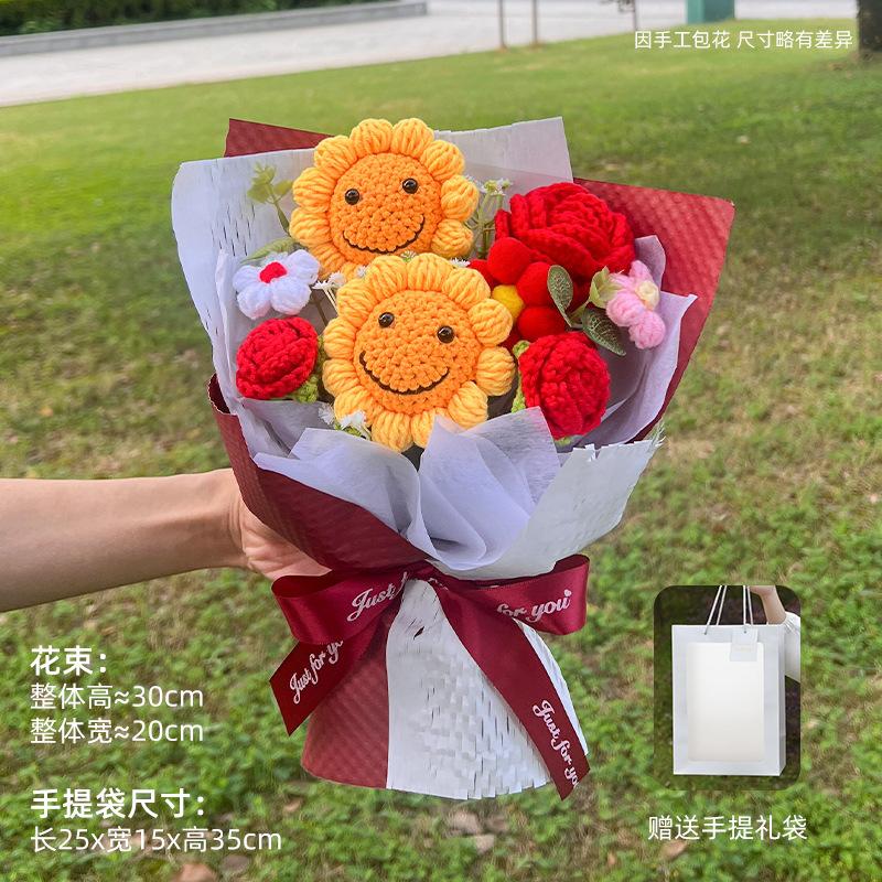 

Sunflower Crochet Bouquet - Handmade Sunshine Gift for Teacher s Day/Valentine s Day