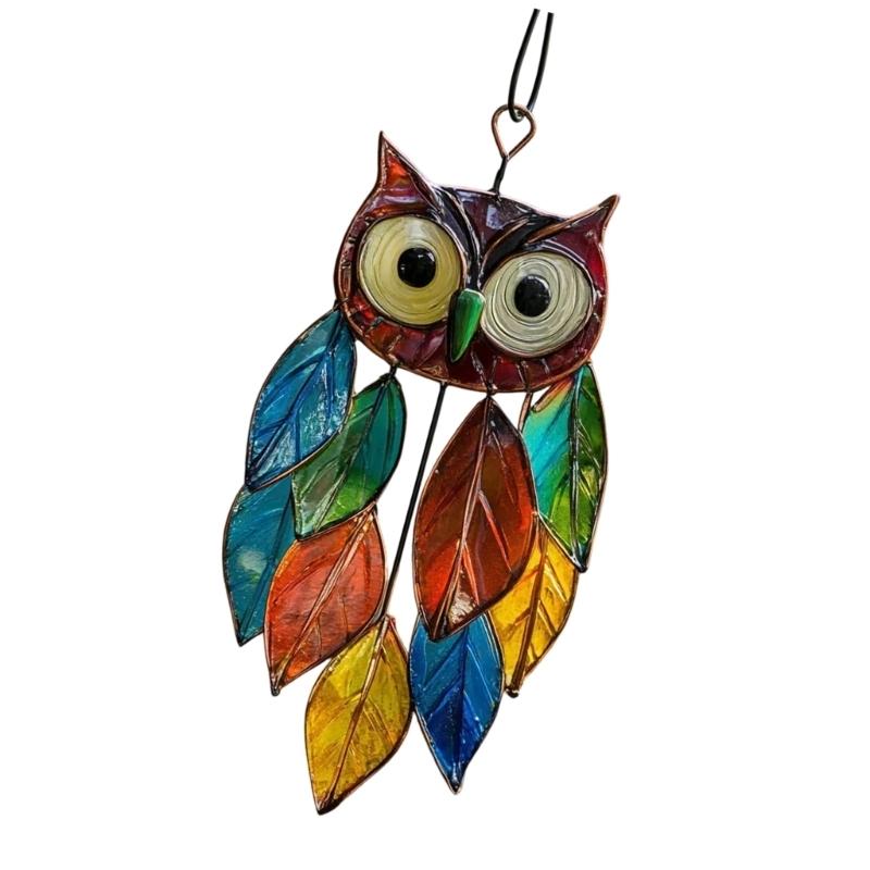 652F Acrylic Owls SunCatchers Handmade Wall Art For Home Window Decoration 20cm