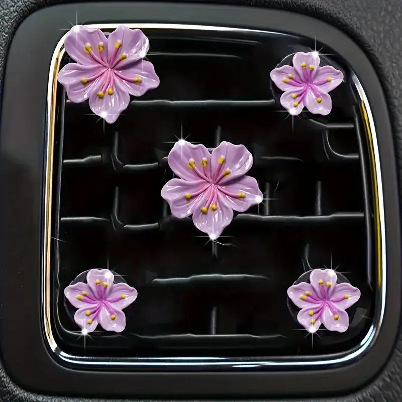 5pcs Car Perfume Clip Flower Air Outlet  Decorations Car Air Conditioner Air Vent Personalized Interior Decoration Accessories