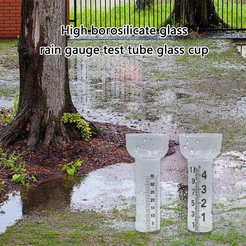 Outdoor Ready High Borosilicate Glass Rain Gauges Heat Resistant for Harsh Weather Conditions & Scientific Applications
