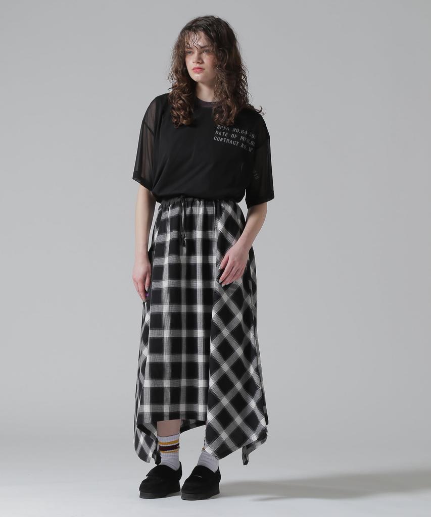 Avirex Exclusive Sheer Layered Print F WEB&DEPOT T-Shirt, Women's, 010, Black, 783-5135614