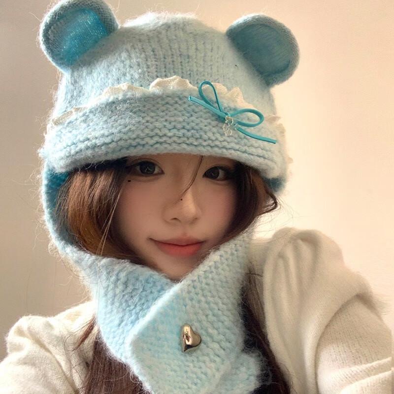 Cute Bear Ear Winter Knitted Hat