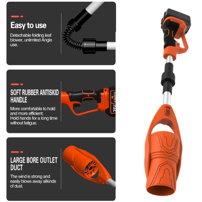 Efficient 21V Leaf Blower Foldable Design Professional Garden Blower for Mess release Leaf Management in Yards