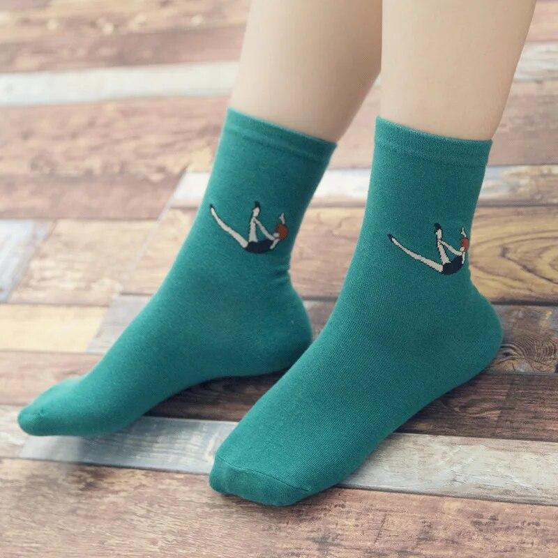 2024 neue Socken Frauen Baumwolle Plain Jacquard Kaktus Frische Und Einfache Wilden Damen Trend Harajuku Koreanische Bequeme Socken