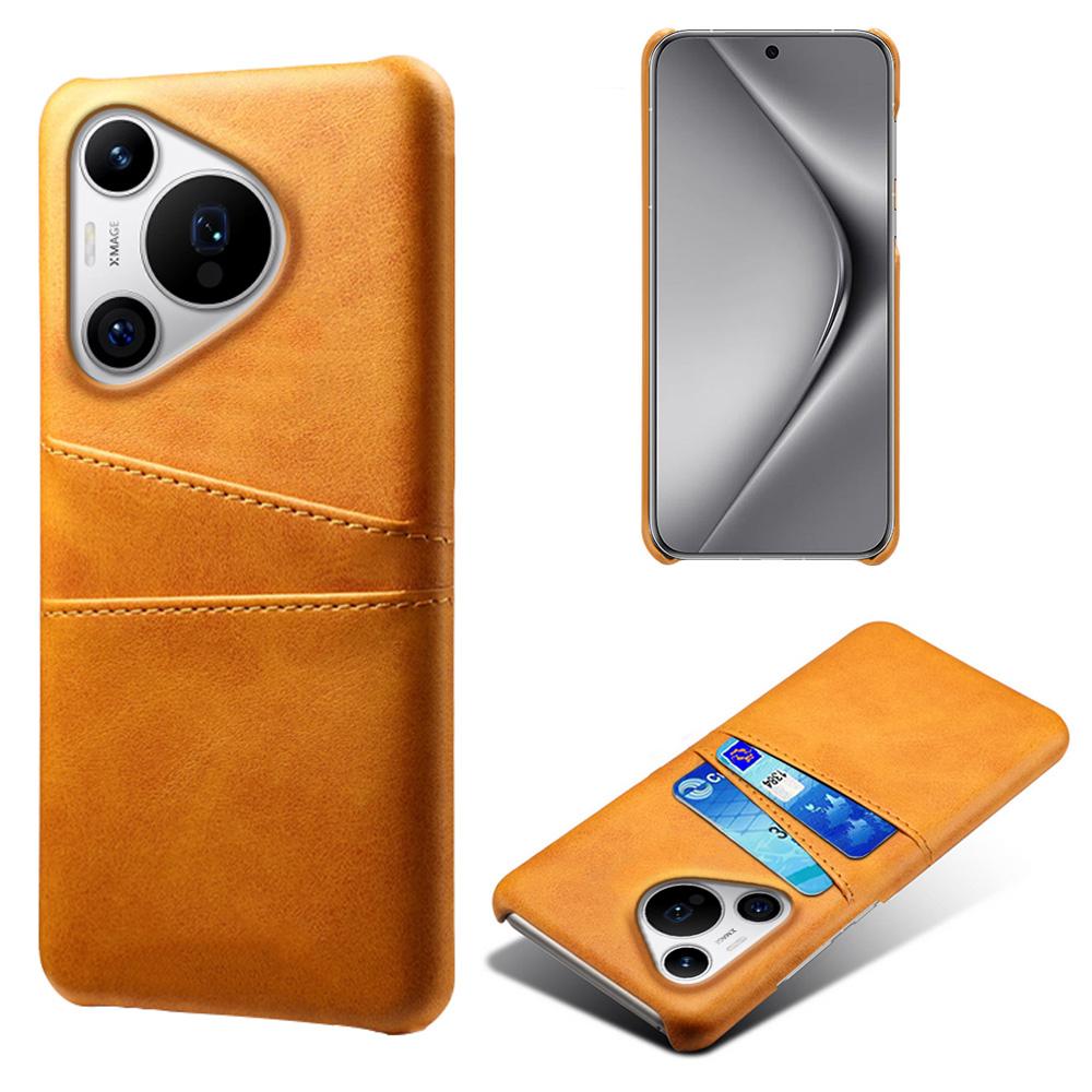 

For Huawei Pura 70 Pro/Pura 70 Pro+ Case Dual Card Holder Leather+PC Phone Cover Orange
